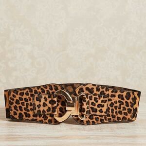 2/$21 Ladies Leopard Wide Fashion Belt (29.5 Inch)